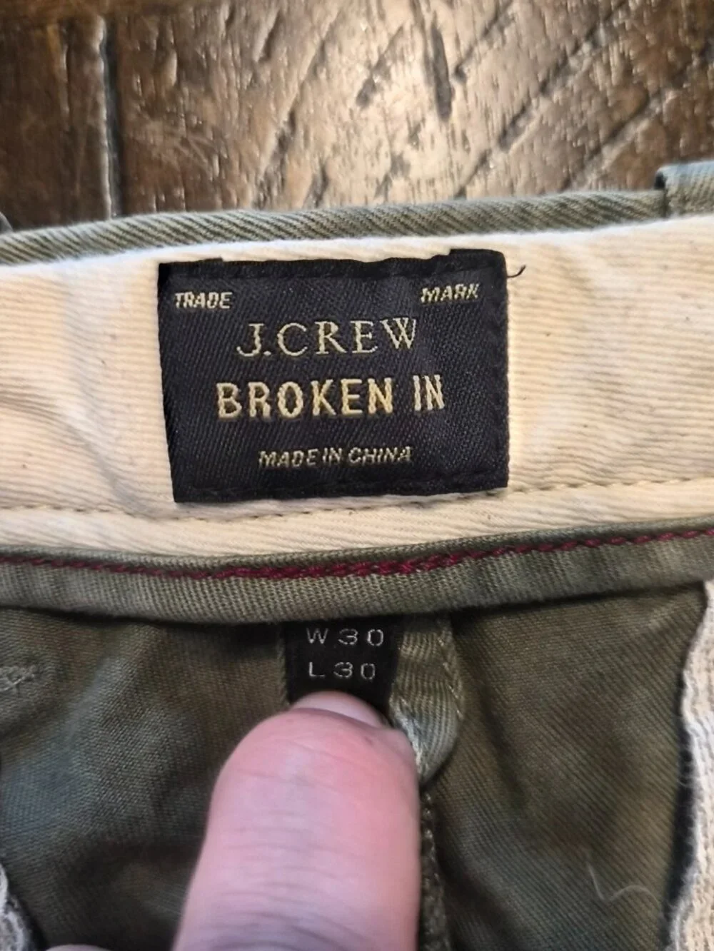 J Crew Pants Mens 30x30 Green Broken In Khaki Cotton Military Field Trouser G711